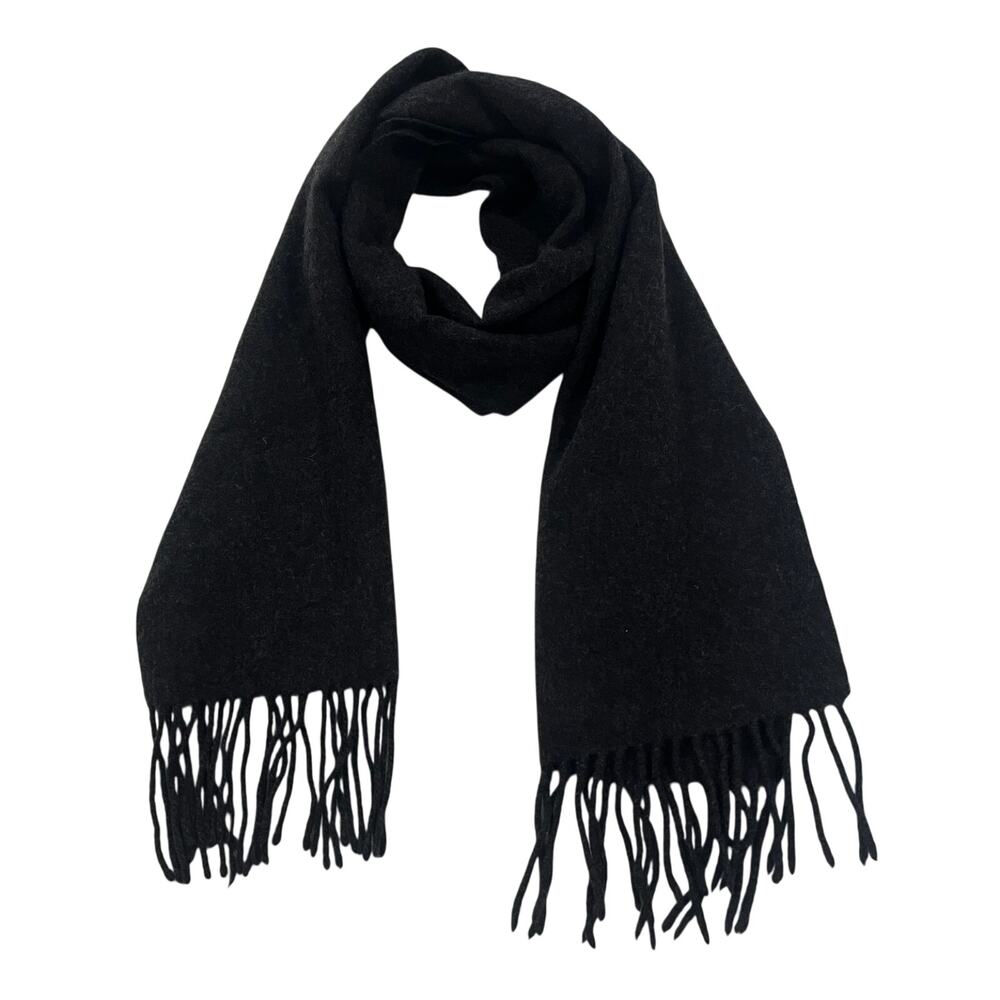 15-78(3) CLUB ROOM Unisex 100% Cashmere Fringe Scarf Gray 60"Lx12"W